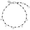 Bijoux Orusbijoux Bracelet Argent Rhodi&eacute; &eacute;toiles Pierres Naturelles Spinelle Argent&eacute;