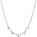 Bijoux Orusbijoux Collier Argent Rhodi&eacute; Pampilles &eacute;toiles Et Pierres Argent&eacute;