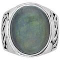 Bijoux Orusbijoux Bague Homme Labradorite Massive Argent