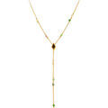Collier Orusbijoux Collier En Argent Cravate Dor&eacute; Pierre Naturelle Tourmaline Dor&eacute;