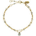 Bracelets Orusbijoux Bracelet En Argent Dor&eacute; Double Chaine Pierres Naturelles Dor&eacute; Grenoble
