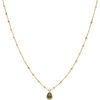 Collier Orusbijoux Collier Argent Dor&eacute; Goutte Pierres Naturelles Quartz Fum&eacute; Dor&eacute;