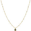 Collier Orusbijoux Collier Argent Dor&eacute; Goutte Pierres Naturelles Quartz Fum&eacute; Dor&eacute;