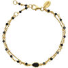 Bracelets Orusbijoux Bracelet Argent Dor&eacute; Double Chaine Goutte Et Pierres Dor&eacute;