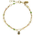 Bracelets Orusbijoux Bracelet En Argent Dor&eacute; Double Chaine Pierres Naturelles Dor&eacute; Grenoble