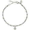 Bracelets Orusbijoux Bracelet En Argent Rhodi&eacute; Double Chaine Pierres Naturelles Argent&eacute;