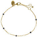 Bracelets Orusbijoux Bracelet En Argent Dor&eacute; Pierres Naturelles Spinelles Noire Dor&eacute;