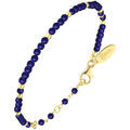 Bracelets sur Grenoble : Bracelets Orusbijoux Bracelet Argent Dor&eacute; Simple Perles Naturelles Lapis Bleu