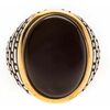 Bijoux Orusbijoux Bague Homme Argent Dore Onyx ?il Noir Dor&eacute;
