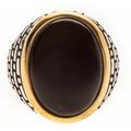 Bijoux Orusbijoux Bague Homme Argent Dore Onyx ?il Noir Dor&eacute; Grenoble