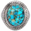 Bijoux Orusbijoux Bague Homme Argent Turquoise Bouddha Argent&eacute;
