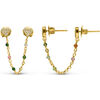 Bijoux Orusbijoux Boucles D'oreilles Argent Dor&eacute; Doubles Reli&eacute;es C?ur Dor&eacute;