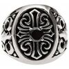 Bijoux Orusbijoux Chevali&egrave;re Homme Croix Pierre Noire Argent Noir
