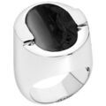 Bijoux Orusbijoux Bague Diane Argent Pierre Onyx Noir Argent&eacute;