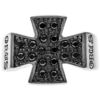 Bijoux Orusbijoux Bague Argent Homme Croix Pav&eacute;e Noire Noir