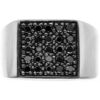 Bijoux Orusbijoux Chevali&egrave;re Homme Argent Pav&eacute;e Pierre Noire Argent&eacute;