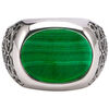 Bijoux Orusbijoux Bague Chevali&egrave;re Homme Argent Noblesse Malachite Verte Vert