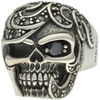 Bijoux Orusbijoux Bague Homme T&ecirc;te De Mort Mahori Argent Argent&eacute;