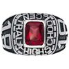 Bijoux Orusbijoux Chevali&egrave;re Homme Universitaire Pierre Quarzt Rouge Argent Argent&eacute;