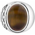 Bijoux Orusbijoux Bague Homme ?il De Tigre Asym&eacute;trique Argent Marron Grenoble