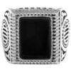 Bijoux Orusbijoux Chevali&egrave;re Homme Argent Rock Love Agate Noire Noir