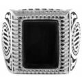 Femmes sur Grenoble : Bijoux Orusbijoux Chevali&egrave;re Homme Argent Rock Love Agate Noire Noir