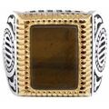 Bijoux Orusbijoux Chevali&egrave;re Homme Argent Rock Love ?il De Tigre Marron