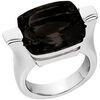 Bijoux Orusbijoux Bague Ath&eacute;na En Argent Rhodi&eacute; Pierre Onyx Noir Argent&eacute;
