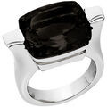 Bijoux Orusbijoux Bague Ath&eacute;na En Argent Rhodi&eacute; Pierre Onyx Noir Argent&eacute;