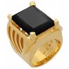 Bijoux Orusbijoux Bague Matit Argent Dor&eacute; Pierre Onyx Noir Dor&eacute;