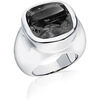 Bijoux Orusbijoux Bague Venus Argent Rhodi&eacute; Pierre Onyx Noir Argent&eacute;