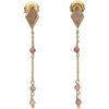 Boucles oreilles Orusbijoux Boucles D'oreilles Argent Dor&eacute;e Losange Pierre Rhodonite Dor&eacute;