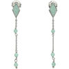 Boucles oreilles Orusbijoux Boucles D'oreilles Argent Rhodi&eacute; Losange Pierre Amazonite Argent&eacute;