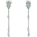 Boucles oreilles Orusbijoux Boucles D'oreilles Argent Rhodi&eacute; Losange Pierre Amazonite Argent&eacute; Grenoble
