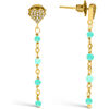 Boucles oreilles Orusbijoux Boucles D'oreilles Argent Dor&eacute; Pendantes C?ur Pierres Dor&eacute;