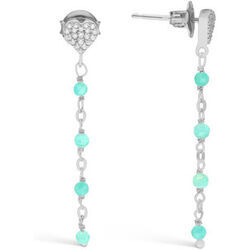 Boucles oreilles Orusbijoux Boucles D'oreilles Argent Pendantes C?ur Pierres Amazonite Argent&eacute;