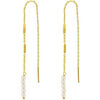 Bijoux Orusbijoux Boucles D'oreilles Fil Argent Dor&eacute; Pierres Naturelles Dor&eacute;