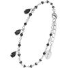 Bracelets Orusbijoux Bracelet En Argent Rhodi&eacute; Gouttes Noires Argent&eacute;