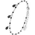Bracelets Orusbijoux Bracelet En Argent Rhodi&eacute; Gouttes Noires Argent&eacute; Grenoble