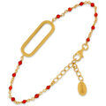 Bracelets Orusbijoux Bracelet En Argent Dor&eacute; Lingot Pierres Rouges Rouge Grenoble