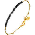 Bijoux Orusbijoux Bracelet Cha&icirc;ne Argent Dor&eacute; Avec Pierres Spinelle Noir Dor&eacute;