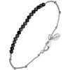 Bijoux Orusbijoux Bracelet Cha&icirc;ne Argent Avec Pierres Spinelle Noir Argent&eacute;