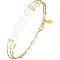 Bijoux Orusbijoux Bracelet Argent Dor&eacute; Triples Cha&icirc;nes Pierres De Lune Dor&eacute;