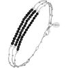 Bijoux Orusbijoux Bracelet Argent Rhodier Triples Cha&icirc;nes Pierres Spinelle Argent&eacute;