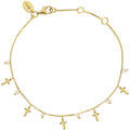 Bracelets Orusbijoux Bracelet Argent Dor&eacute; Motif Croix Et Pierre De Lune Blanche Dor&eacute; Grenoble