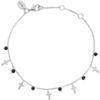 Bijoux Orusbijoux Bracelet Argent Rhodi&eacute; Motif Croix Et Pierres Spinelle Argent&eacute;