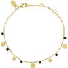 Bijoux Orusbijoux Bracelet Argent Dor&eacute; Pampilles Et Pierres Spinelle Noires Dor&eacute;