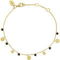 Bijoux Orusbijoux Bracelet Argent Dor&eacute; Pampilles Et Pierres Spinelle Noires Dor&eacute;