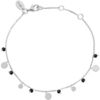 Bijoux Orusbijoux Bracelet Argent Rhodi&eacute; Pampilles Et Pierres Spinelle Noires Argent&eacute;