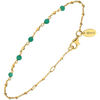 Bracelets Orusbijoux Bracelet Argent Dor&eacute; Pierre Naturelle Onyx Vert Dor&eacute;